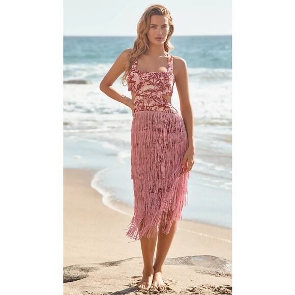Anthropologie Dresses & Skirts - NWT Anthropologie Linen Fringe Column Midi Dress - Medium